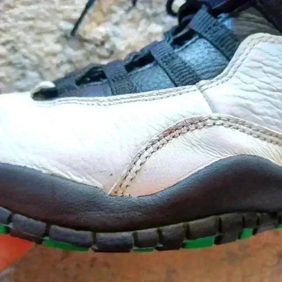 Nike Air Jordan 10 White Ans Green Retro Seattle Shoe 5.5Y 7W - Picture 3 of 16